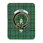 Scotstee Shop Tartan Plaid Blanket Ross Hunting Ancient Clan Crest Badge Scottish Tartan Plaid Sherpa Blanket
