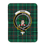 Scotstee Shop Tartan Plaid Blanket Ross Hunting Modern Clan Crest Badge Scottish Tartan Plaid Sherpa Blanket