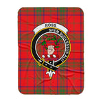 Scotstee Shop Tartan Plaid Blanket Ross Modern Clan Crest Badge Scottish Tartan Plaid Sherpa Blanket