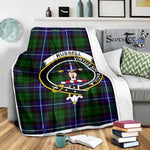 Scotstee Shop Tartan Plaid Blanket Russell Clan Crest Badge Scottish Tartan Plaid Sherpa Blanket