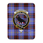 Scotstee Shop Tartan Plaid Blanket Rutherford Clan Crest Badge Scottish Tartan Plaid Sherpa Blanket