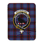 Scotstee Shop Tartan Plaid Blanket Rutherford Hunting Clan Crest Badge Scottish Tartan Plaid Sherpa Blanket