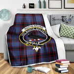 Scotstee Shop Tartan Plaid Blanket Rutherford Hunting Clan Crest Badge Scottish Tartan Plaid Sherpa Blanket