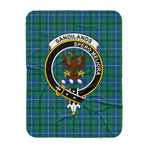 Scotstee Shop Tartan Plaid Blanket Sandilands Ancient Clan Crest Badge Scottish Tartan Plaid Sherpa Blanket