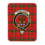 Scotstee Shop Tartan Plaid Blanket Sandilands Clan Crest Badge Scottish Tartan Plaid Sherpa Blanket