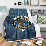 Scotstee Shop Tartan Plaid Blanket Sandilands Modern Clan Crest Badge Scottish Tartan Plaid Sherpa Blanket