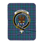 Scotstee Shop Tartan Plaid Blanket Sandilands Modern Clan Crest Badge Scottish Tartan Plaid Sherpa Blanket