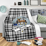 Scotstee Shop Tartan Plaid Blanket Scott Black White Modern Clan Badge Scottish Tartan Plaid Sherpa Blanket, Tartan Blanket, Plaid Blanket, Scottish Blanket, Gift Christmas Blanket, Christmas Blanket, Mother Day Gift, Father Day Gift