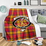 Scotstee Shop Tartan Plaid Blanket Scrymgeour Clan Crest Badge Scottish Tartan Plaid Sherpa Blanket