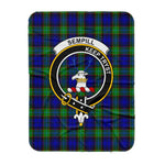 Scotstee Shop Tartan Plaid Blanket Sempill Clan Crest Badge Scottish Tartan Plaid Sherpa Blanket