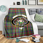 Scotstee Shop Tartan Plaid Blanket Shaw Of Sauchie Green Modern Clan Crest Badge Scottish Tartan Plaid Sherpa Blanket