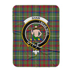 Scotstee Shop Tartan Plaid Blanket Shaw Of Sauchie Green Modern Clan Crest Badge Scottish Tartan Plaid Sherpa Blanket