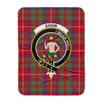 Scotstee Shop Tartan Plaid Blanket Shaw Of Sauchie Red Modern Clan Crest Badge Scottish Tartan Plaid Sherpa Blanket