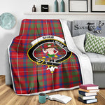 Scotstee Shop Tartan Plaid Blanket Shaw Of Sauchie Red Modern Clan Crest Badge Scottish Tartan Plaid Sherpa Blanket