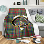 Scotstee Shop Tartan Plaid Blanket Shaw Of Tordarroch Green Modern Clan Crest Badge Scottish Tartan Plaid Sherpa Blanket