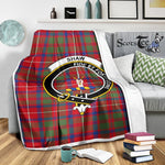 Scotstee Shop Tartan Plaid Blanket Shaw Of Tordarroch Red Modern Clan Crest Badge Scottish Tartan Plaid Sherpa Blanket