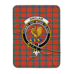 Scotstee Shop Tartan Plaid Blanket Sinclair Ancient Clan Crest Badge Scottish Tartan Plaid Sherpa Blanket