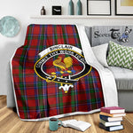 Scotstee Shop Tartan Plaid Blanket Sinclair Clan Crest Badge Scottish Tartan Plaid Sherpa Blanket