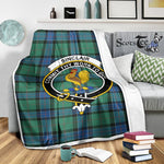 Scotstee Shop Tartan Plaid Blanket Sinclair Hunting Ancient Clan Crest Badge Scottish Tartan Plaid Sherpa Blanket