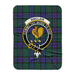 Scotstee Shop Tartan Plaid Blanket Sinclair Hunting Modern Clan Crest Badge Scottish Tartan Plaid Sherpa Blanket