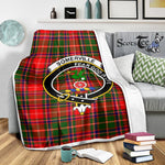 Scotstee Shop Tartan Plaid Blanket Somerville Clan Crest Badge Scottish Tartan Plaid Sherpa Blanket