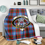 Scotstee Shop Tartan Plaid Blanket Spalding Clan Crest Badge Scottish Tartan Plaid Sherpa Blanket