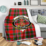 Scotstee Shop Tartan Plaid Blanket Spens Clan Crest Badge Scottish Tartan Plaid Sherpa Blanket