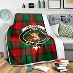 Scotstee Shop Tartan Plaid Blanket Stewart Atholl Modern Clan Crest Badge Scottish Tartan Plaid Sherpa Blanket