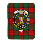 Scotstee Shop Tartan Plaid Blanket Stewart Atholl Modern Clan Crest Badge Scottish Tartan Plaid Sherpa Blanket