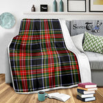 Scotstee Shop Tartan Plaid Blanket Stewart Black Scottish Tartan Plaid Sherpa Blanket