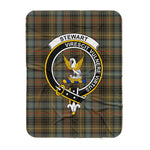 Scotstee Shop Tartan Plaid Blanket Stewart High Stewards Hunting Weathered Clan Crest Badge Scottish Tartan Plaid Sherpa Blanket
