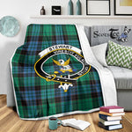 Scotstee Shop Tartan Plaid Blanket Stewart High Stewards Old Ancient Clan Crest Badge Scottish Tartan Plaid Sherpa Blanket