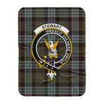 Scotstee Shop Tartan Plaid Blanket Stewart High Stewards Old Weathered Clan Crest Badge Scottish Tartan Plaid Sherpa Blanket
