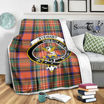 Scotstee Shop Tartan Plaid Blanket Stewart High Stewards Royal Ancient Clan Crest Badge Scottish Tartan Plaid Sherpa Blanket