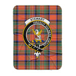 Scotstee Shop Tartan Plaid Blanket Stewart High Stewards Royal Ancient Clan Crest Badge Scottish Tartan Plaid Sherpa Blanket