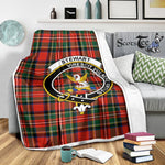 Scotstee Shop Tartan Plaid Blanket Stewart High Stewards Royal Modern Clan Crest Badge Scottish Tartan Plaid Sherpa Blanket