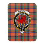 Scotstee Shop Tartan Plaid Blanket Stewart Royal Ancient Clan Crest Badge Scottish Tartan Plaid Sherpa Blanket