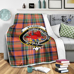 Scotstee Shop Tartan Plaid Blanket Stewart Royal Ancient Clan Crest Badge Scottish Tartan Plaid Sherpa Blanket