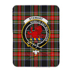 Scotstee Shop Tartan Plaid Blanket Stewart Stuart Of Bute Black Clan Crest Badge Scottish Tartan Plaid Sherpa Blanket