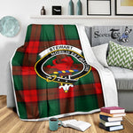 Scotstee Shop Tartan Plaid Blanket Stewart Stuart Of Bute Clan Crest Badge Scottish Tartan Plaid Sherpa Blanket