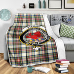 Scotstee Shop Tartan Plaid Blanket Stewart Stuart Of Bute Dress Ancient Clan Crest Badge Scottish Tartan Plaid Sherpa Blanket