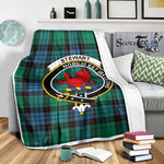 Scotstee Shop Tartan Plaid Blanket Stewart Stuart Of Bute Old Ancient Clan Crest Badge Scottish Tartan Plaid Sherpa Blanket