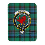 Scotstee Shop Tartan Plaid Blanket Stewart Stuart Of Bute Old Ancient Clan Crest Badge Scottish Tartan Plaid Sherpa Blanket
