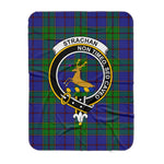 Scotstee Shop Tartan Plaid Blanket Strachan Clan Crest Badge Scottish Tartan Plaid Sherpa Blanket