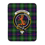 Scotstee Shop Tartan Plaid Blanket Sutherland I Modern Clan Crest Badge Scottish Tartan Plaid Sherpa Blanket