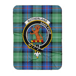 Scotstee Shop Tartan Plaid Blanket Sutherland I Old Ancient Clan Crest Badge Scottish Tartan Plaid Sherpa Blanket