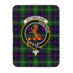 Scotstee Shop Tartan Plaid Blanket Sutherland II Modern Clan Crest Badge Scottish Tartan Plaid Sherpa Blanket