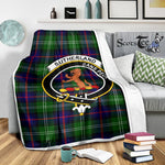 Scotstee Shop Tartan Plaid Blanket Sutherland II Modern Clan Crest Badge Scottish Tartan Plaid Sherpa Blanket