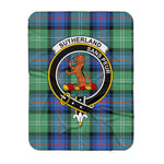 Scotstee Shop Tartan Plaid Blanket Sutherland II Old Ancient Clan Crest Badge Scottish Tartan Plaid Sherpa Blanket