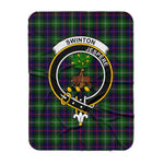 Scotstee Shop Tartan Plaid Blanket Swinton Clan Crest Badge Scottish Tartan Plaid Sherpa Blanket